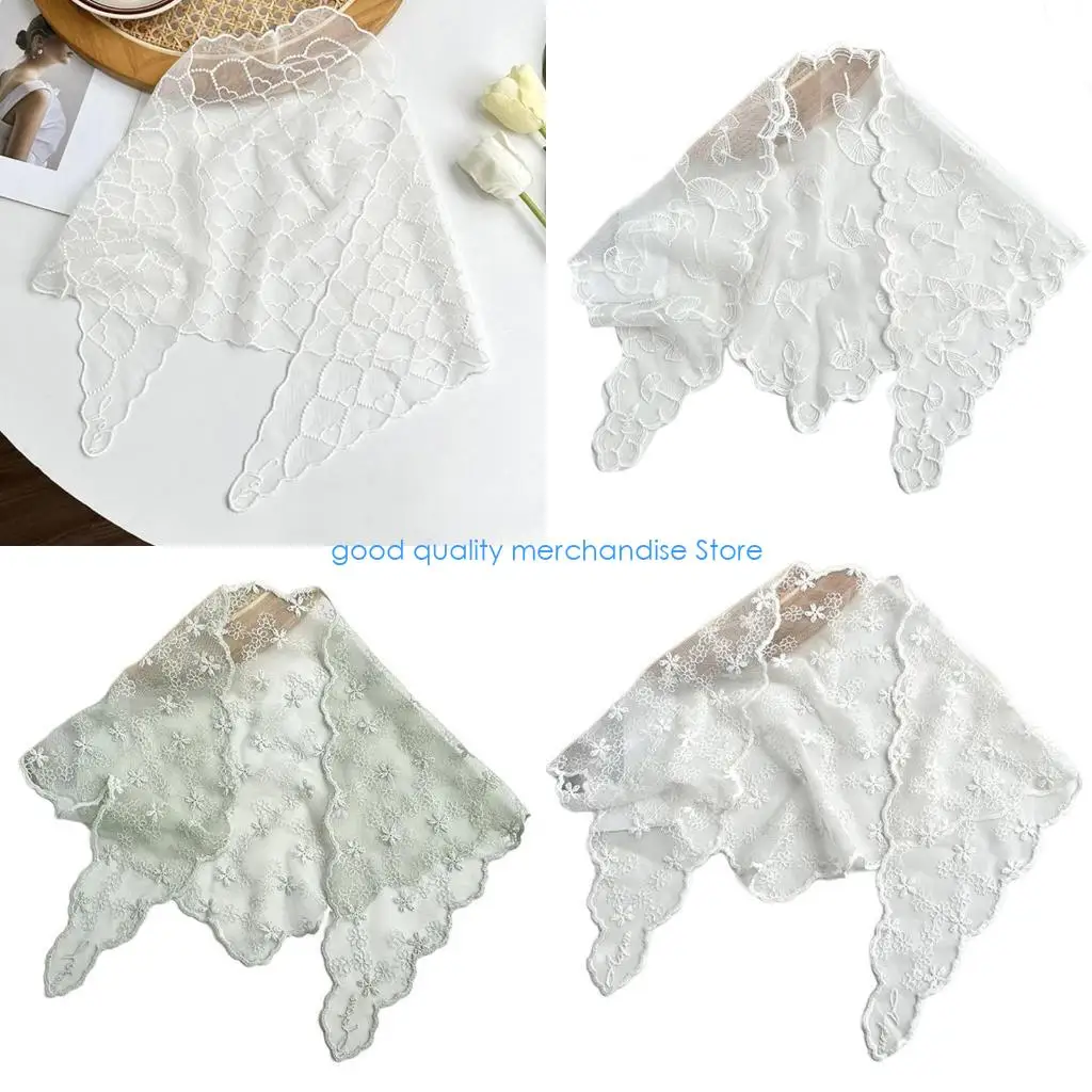 

Y5JD Laciness Floral Bandana Hair Scarf Floral Creative Lacework Flower Pattern