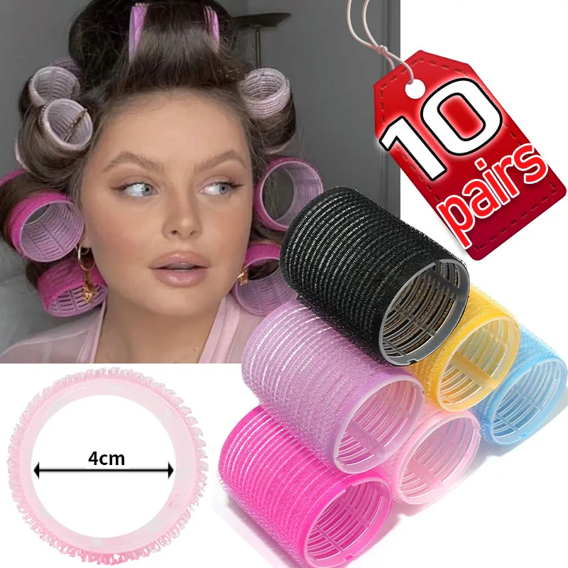 

Self-Grip Hair Roller Hair Curler Natural Curling No Heat Hair Bangs Volume Self-adhesive Hook & Loop DIY Styling Tools Random