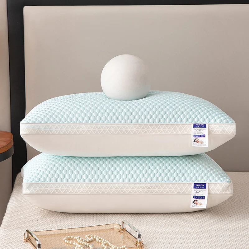 3D Comfort High Pillow with Summer Cool Fabric, Washable Bedding Pillow Core, Home Sleep Pillow