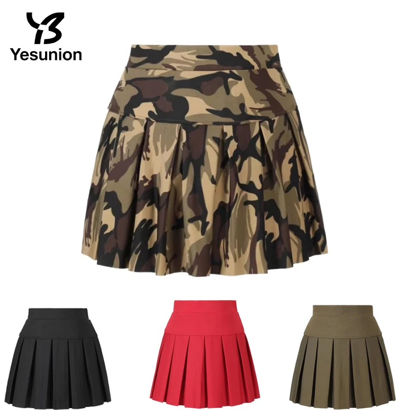 

Summer High Waist Skirts Womens Sexy Camouflage Skirts Korean Pleated Skirt Sexy Dance Girls School Mini Skirts Street