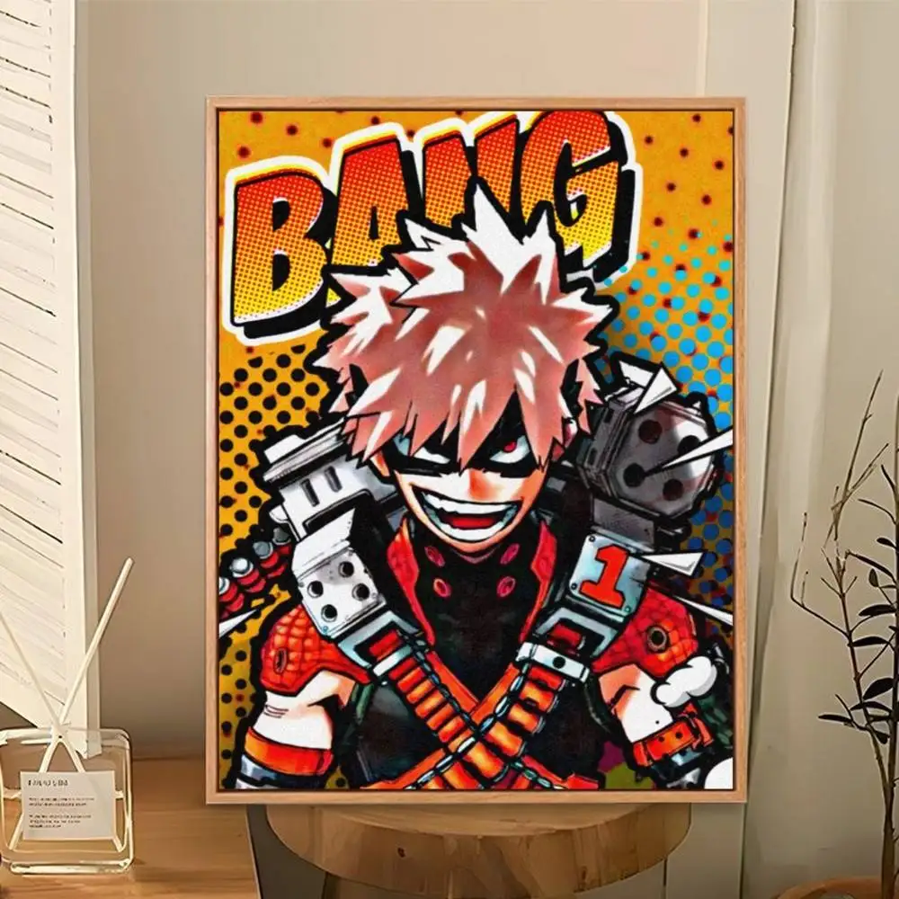bakugo A-Anime K-Katsuki Poster Perfect Space Sticker Self Adhesive for Office Home Theater Wall Art Decor Fancy Gift