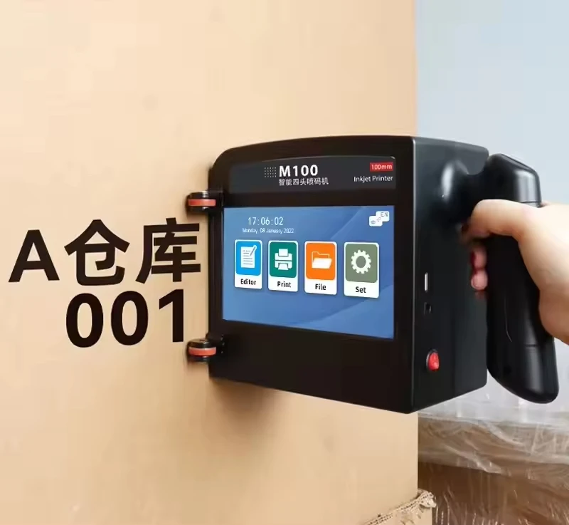 حار بيع الخصم 10 سنتيمتر تنسيق كبير يده طابعة نافثة للحبر آلة طابعة نافثة للحبر للكرتون تي شيرت كرتون صندوق الباركود