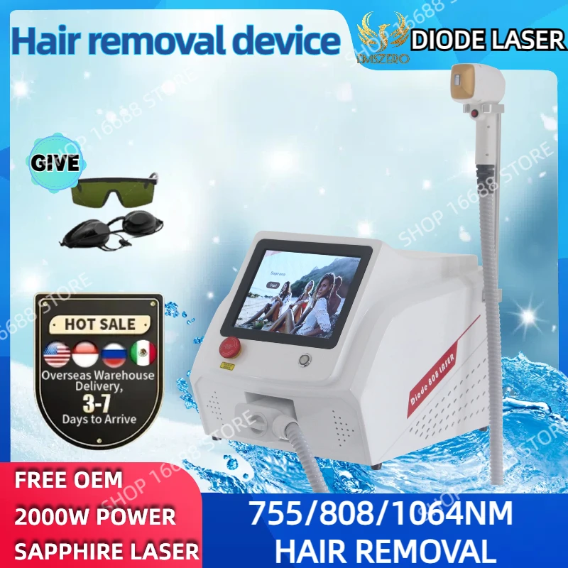 

Diode Laser Hair Removal Machine 3 Wavelength 755 1064 808nm Laser Ice Platinum Permanent Painless Hair Removal Alexandrit CE