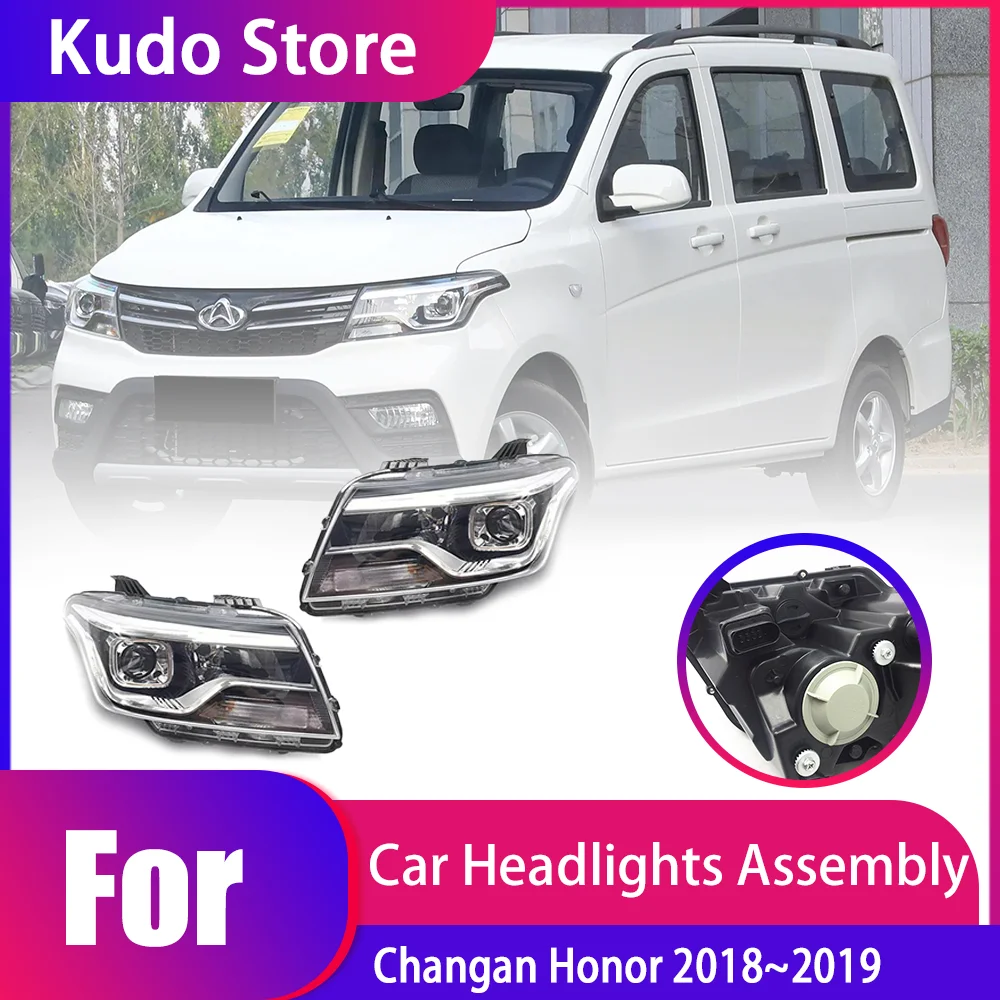 Car Headlights Assembly for Changan Honor 2018~2019 Fog Lights Map Side Halogen Corne Lamps Driver Left Right LED Accessorie.