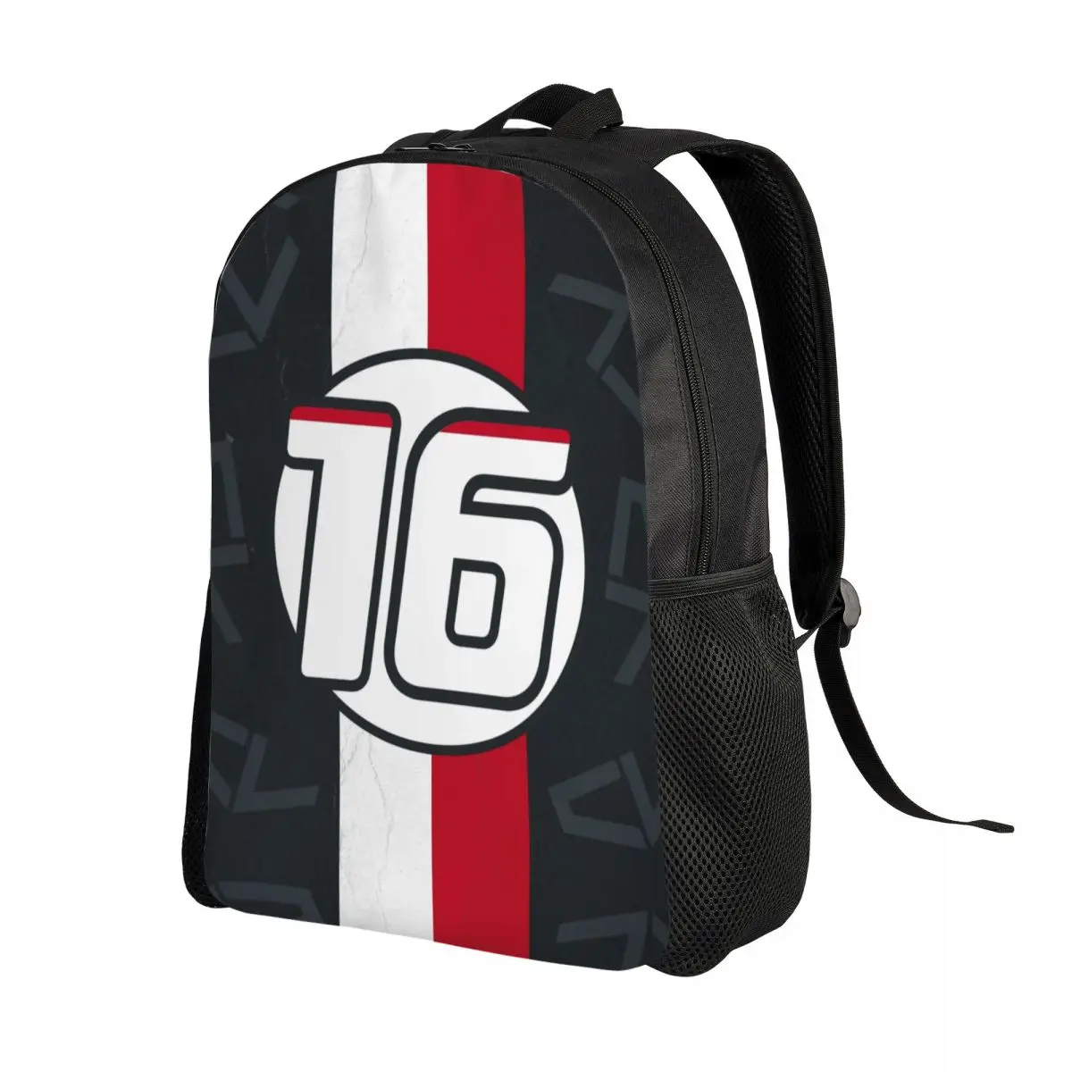 Custom LEC16 Racing Driver Backpack for Girls Boys Motorsports School College Travel Bags Women Men Bookbag Fits 15 Inch Laptop