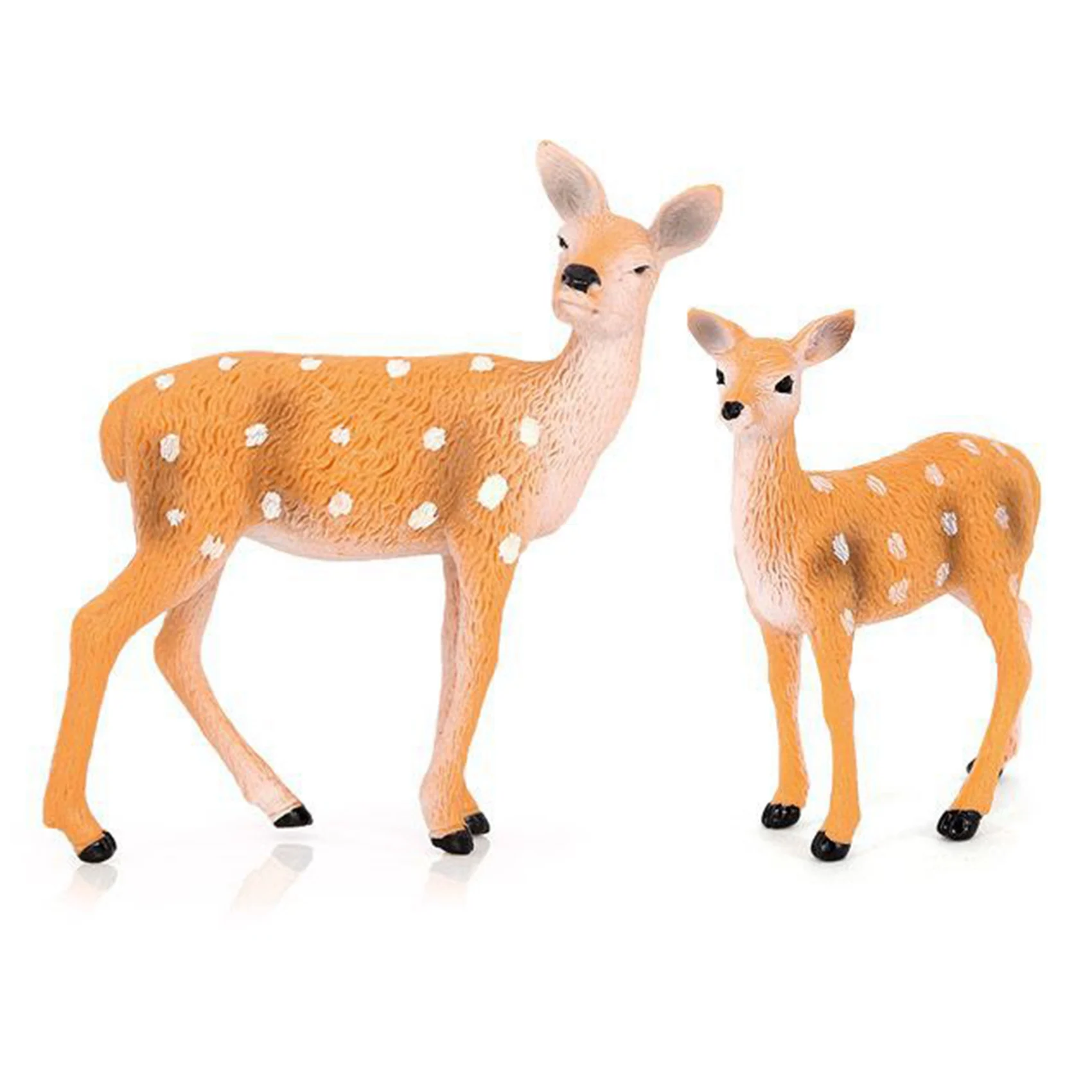 6Pcs/Set Sika Deer Figurine Animal Figurine Sika Deer Toy Cake Decoration Birthday Gift Party Decoration Toys