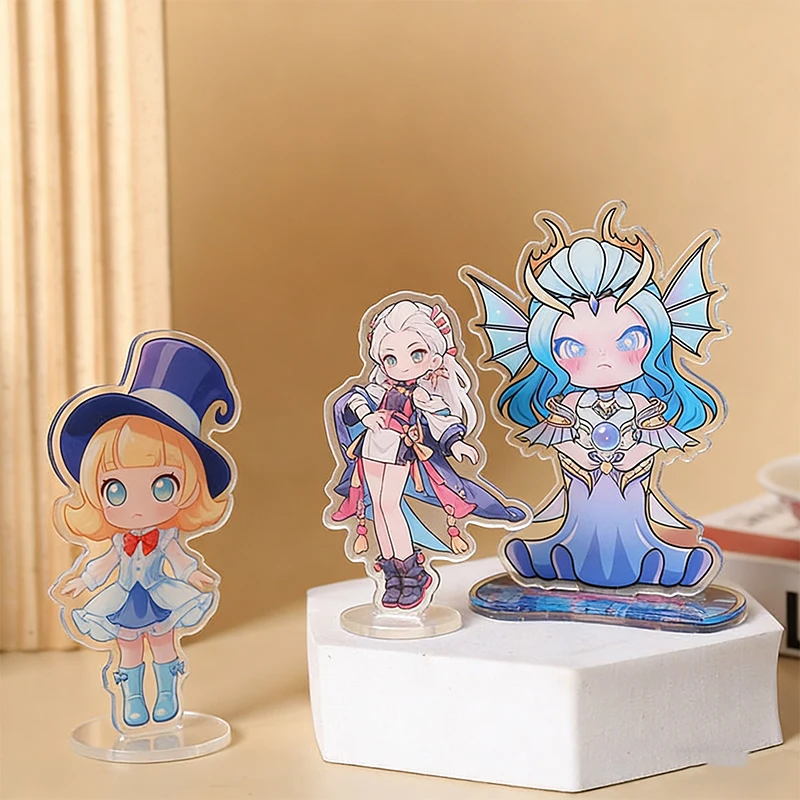 Support Cartoon Anime Picture Custom Standee Photocard Holder Phototag Keychain Standing Model Desktop Personalized Ornaments
