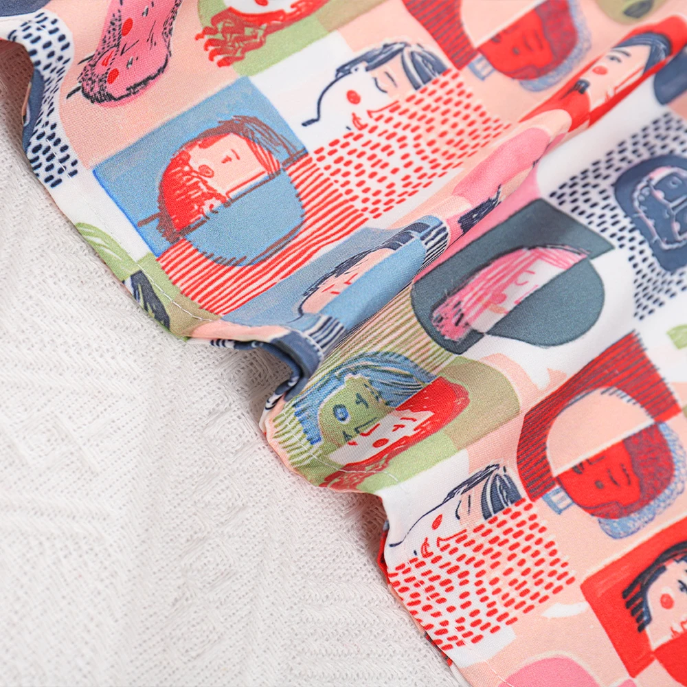 الفتيات عارضة لطيف ازياء مجردة نمط طباعة أكمام فستان الأميرة 1 قطعة صيف جديد 3-7 سنوات الاطفال أزياء الملابس #5