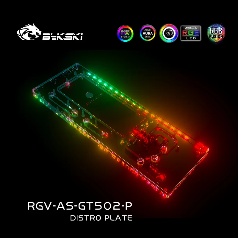 Imagem -04 - Bykski Acrílico Distro Placa Placa Reservatório para Asus Tuf Gaming Gt502 Computador Case Sistema de Refrigeração Água Combinação Ddc Bomba