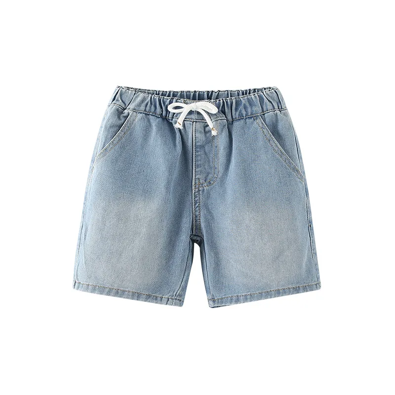 

New 2023 Summer Jeans Shorts for Toddler Boys Cotton Elastic Waist Straight Short Pants for Boys Fashion Pure Color Clothes 2-8T
