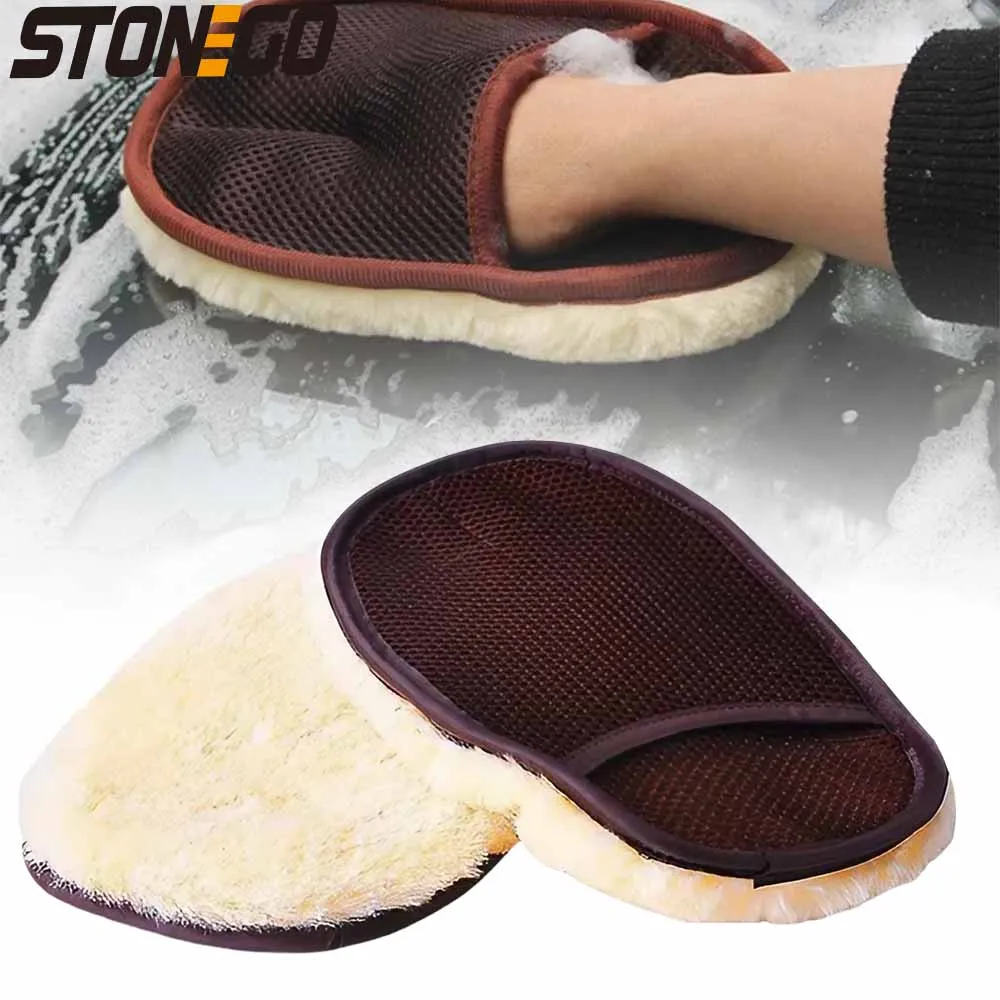 Car Shaped Soft Wool Wash Mitt, Multifunctional Microfiber Cleaning Glove for Car, Motorcycle, Engine, and More