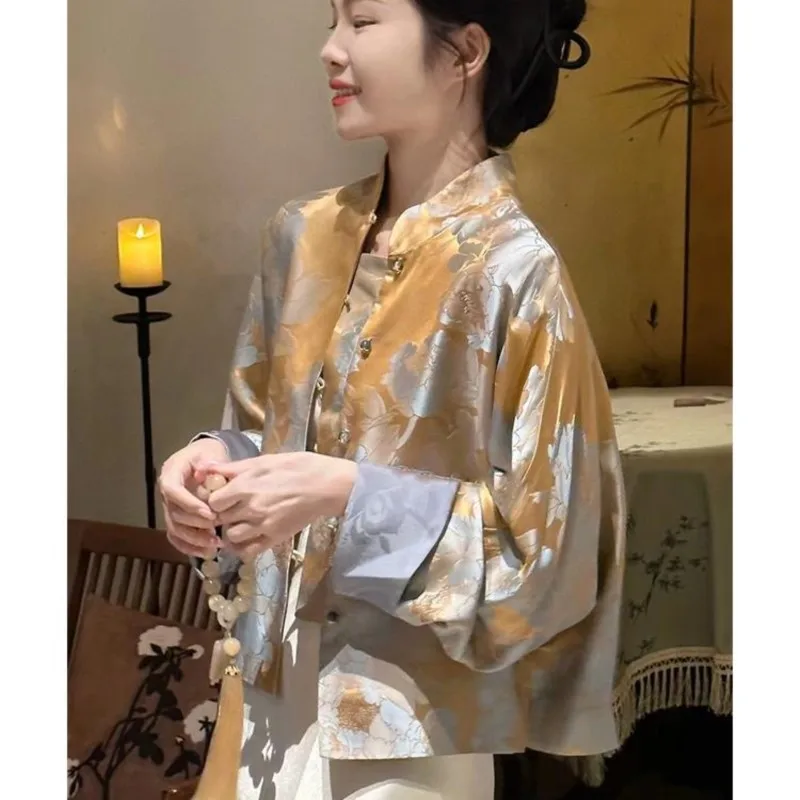 New Chinese Style Song Dynasty Brocade Coat Women's Early Small Short Jacquard Top