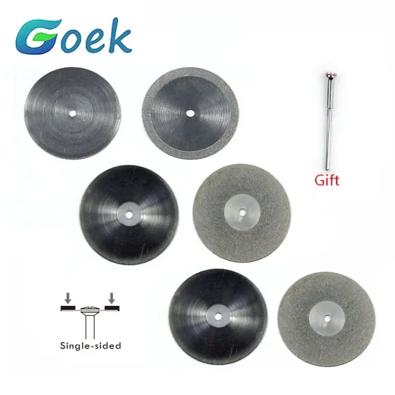 4pcs/Set Dental Diamond Disc with Needle Single-sided Fine Medium 22mm*0.2-0.3mm Dentistry Material Laboratory Tools