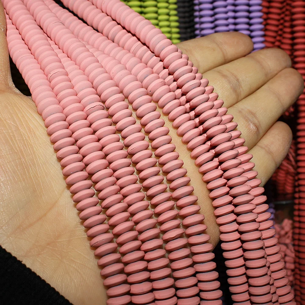 Natural Stone Hematite Sugar-colored Matte Beads for Making DIY Bracelets Necklaces Jewelry Making 15inch