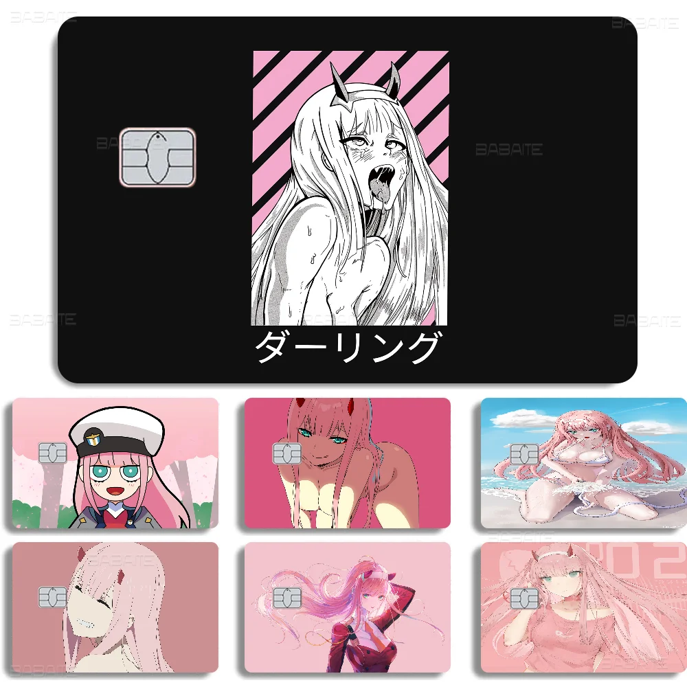 DARLING In The FRANXX Robot Anime Credit Card Skin Stickers For VISA Bank Card Transportation Waterproof Anti-scratch Gift