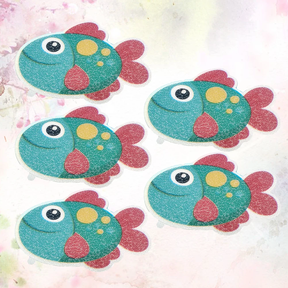 

5pcs Anti Slip Bath Tub Stickers Cute Cartoon Fish for Kids Long Lasting Non Slip Decals for Bathroom Kitchen Pool Balcony