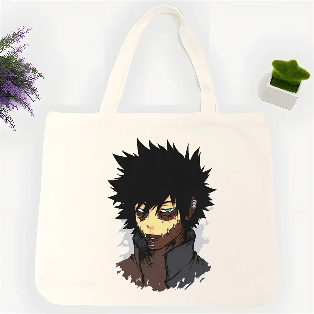 حقيبة تسوق مضحكة من دابي جرافيك حمل هاراجوكو حقيبة كتف نسائية من القماش من Ulzzang صديقة للبيئة ذات سعة كبيرة