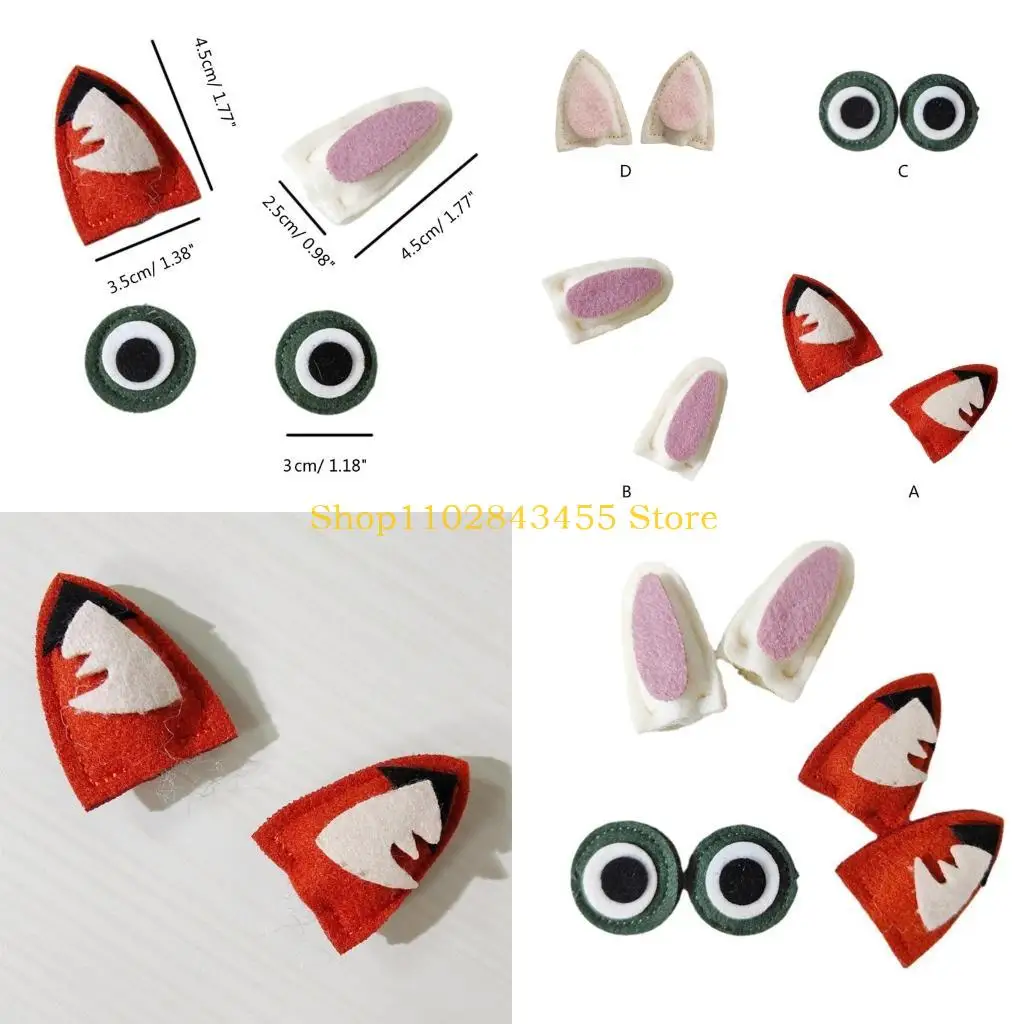 

49MC Rabbit/Foxes Ear Appliques DIY Craft Scarves Clothes Sewing Material