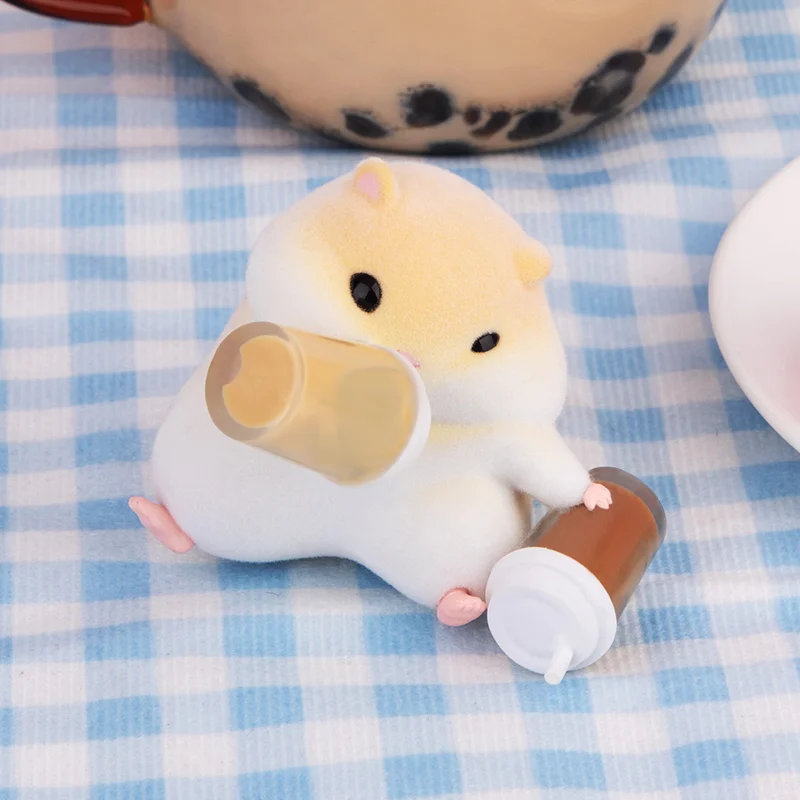 Kawai Iklak Foodie หนูแฮมสเตอร์กล่องตาบอดตุ๊กตาทําด้วยมือเครื่องประดับรถของเล่นตกแต่งน่ารักสาวของขวัญวันเกิดของเล่นเด็กของขวัญของเล่น