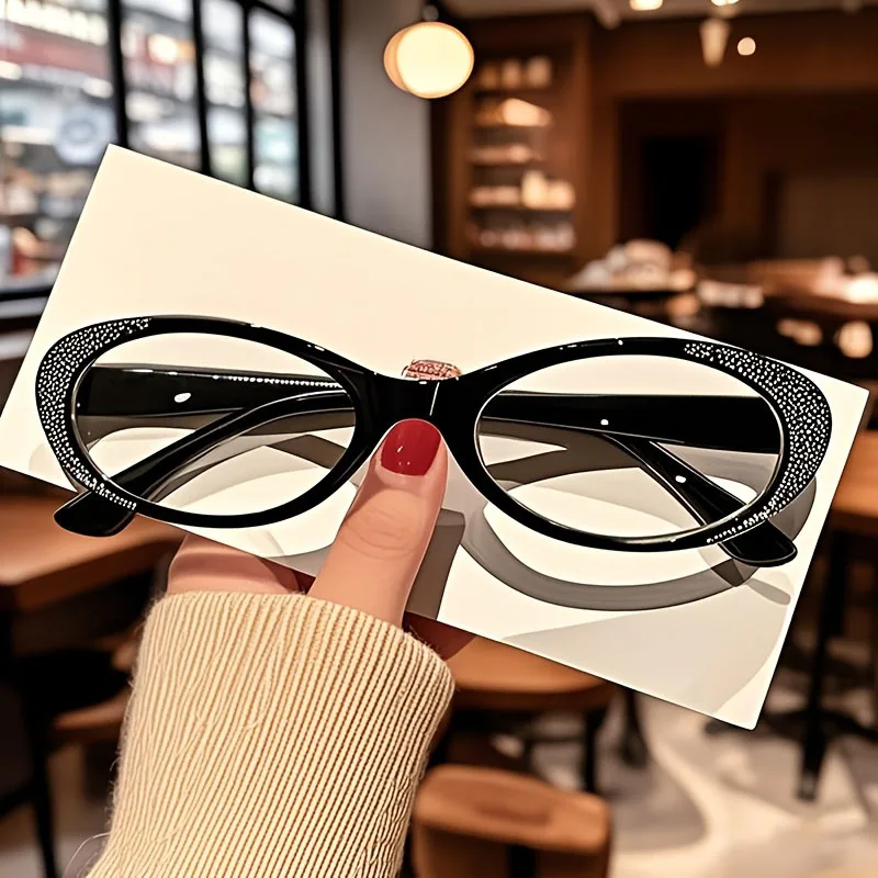

Ultralight Oval Reading Glasses Cat Eyes Elegant Women Crystal Presbyopic Eyeglasses With Anti Blue Light Eyewear +1.0to+4.0