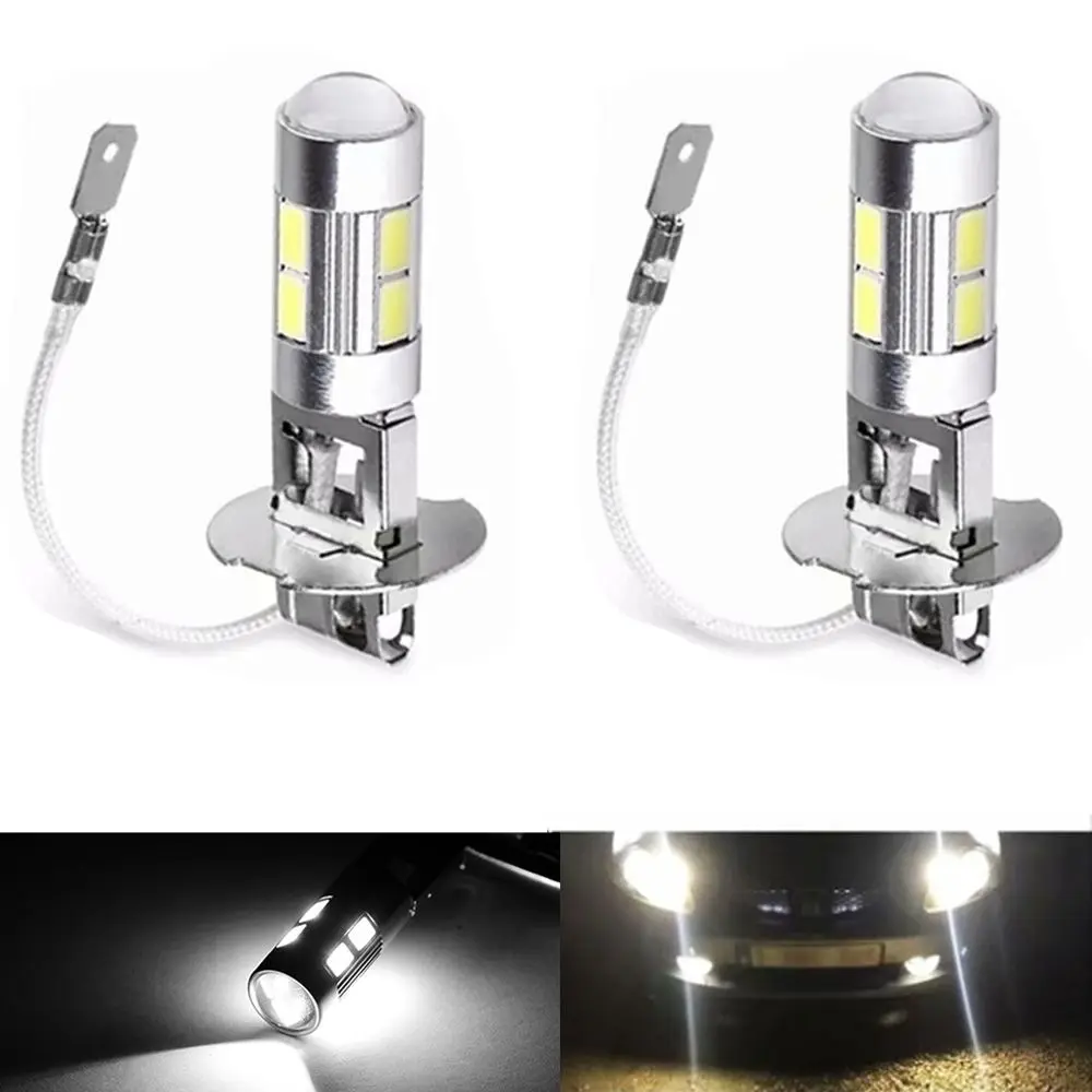 2Pcs High Power 10-SMD 5630 COB Car Fog Light H3 LED Bulb Driving DRL Auto Lamp Headlight Driving Bulb