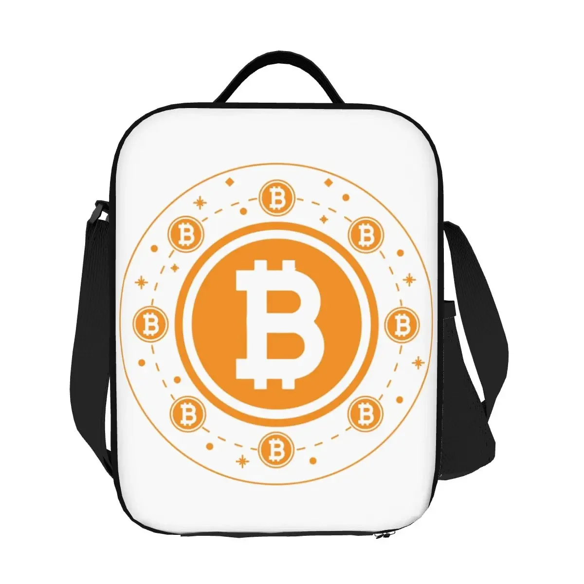 Crypto Bitcoin Magic Lunch Tote Bag for Cryptocurrency Blockchain Btc Gift Portable Cooler Thermal Food Bento Box Work Travel