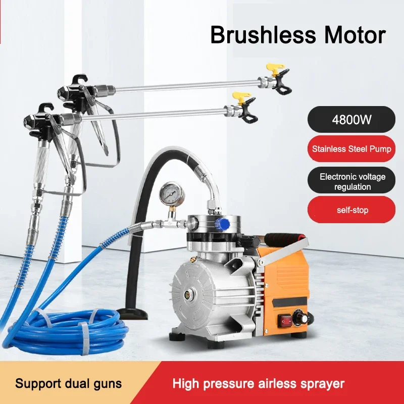 High Pressure Paint Sprayer Airless Paint Spray Gun Brushless Portable Automatic Engineering Spray