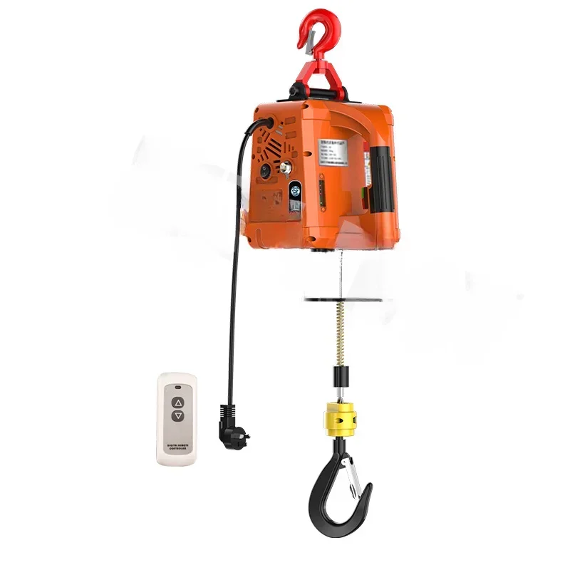 500KG Load Portable Electric Winch Traction Hoist Manual/Remote Control/Wire Control Electric Hoist 220V/110V Hoist Lifting Tool