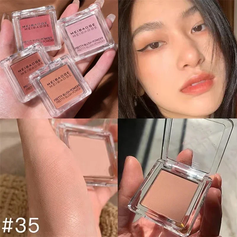 

Matte Blush Palette Pearly Blush Shiny Eyeshadow Peach Red Face Makeup Palette Female Cheek Tint Waterproof Blusher Cosmetics