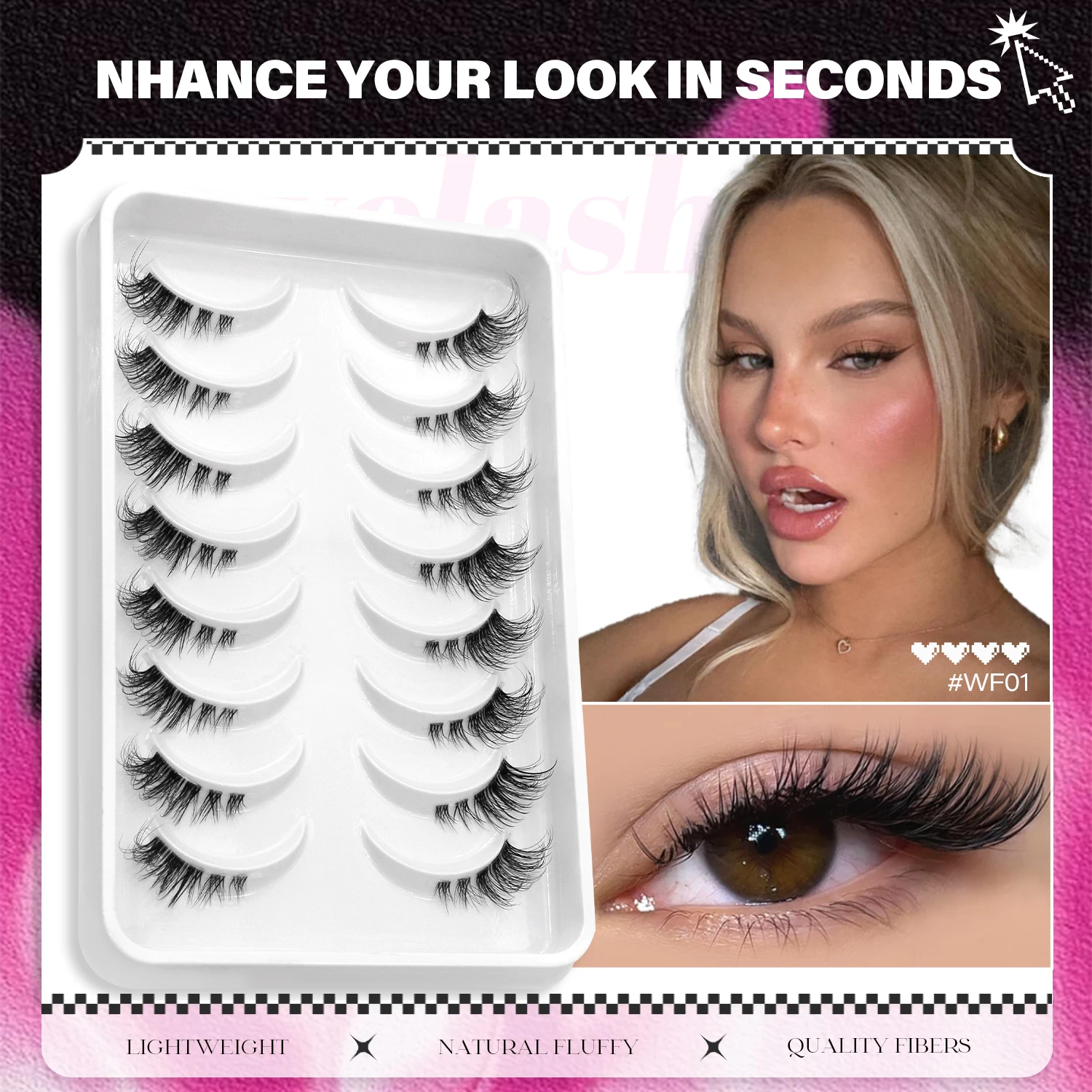 False Eyelashes Half Lashes, Cat Eye Look