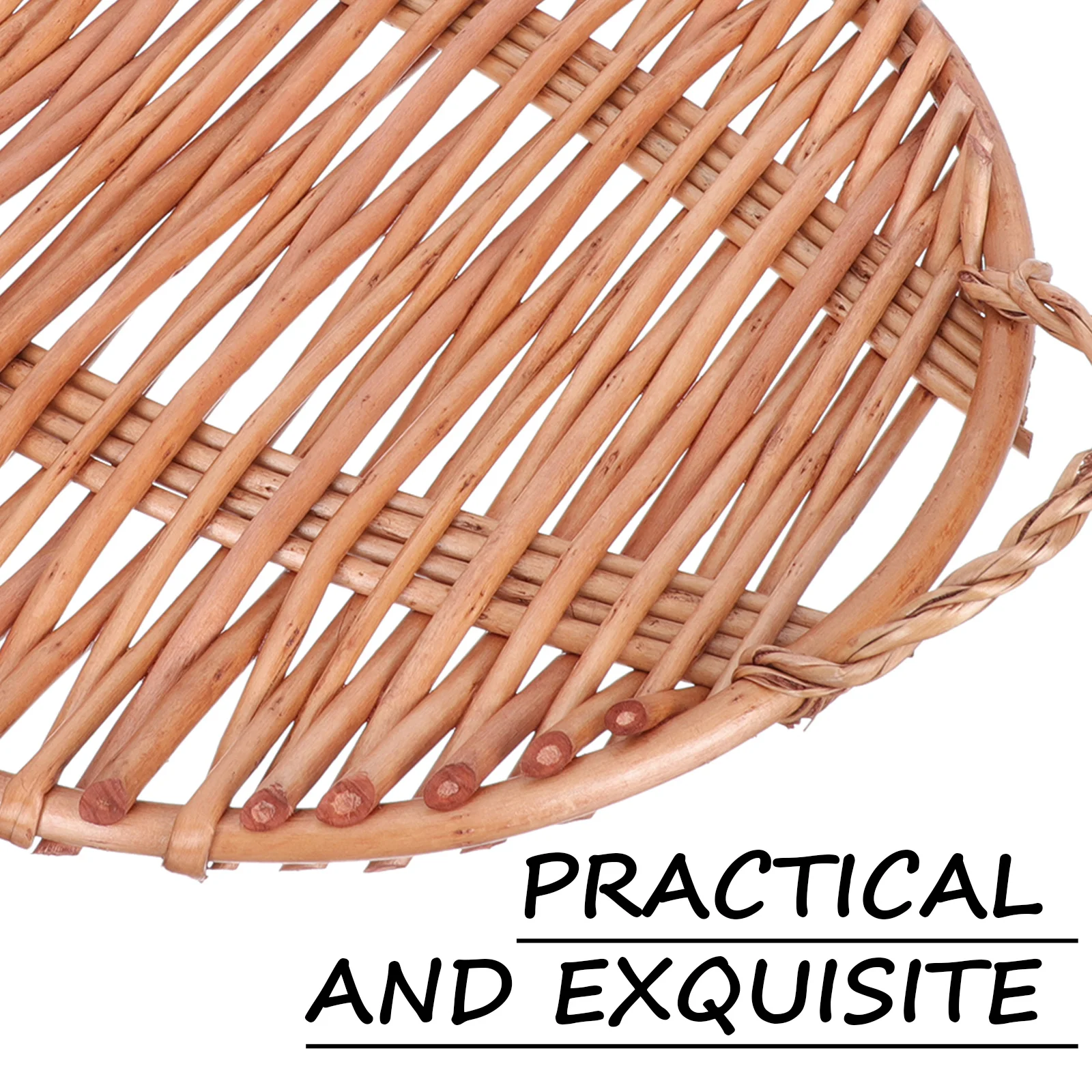 

Rattan Snacks Plate Fruit Holder Home Sundries Tray Woven Storage Container Food Container Decorative Basket Balcony Windowsill