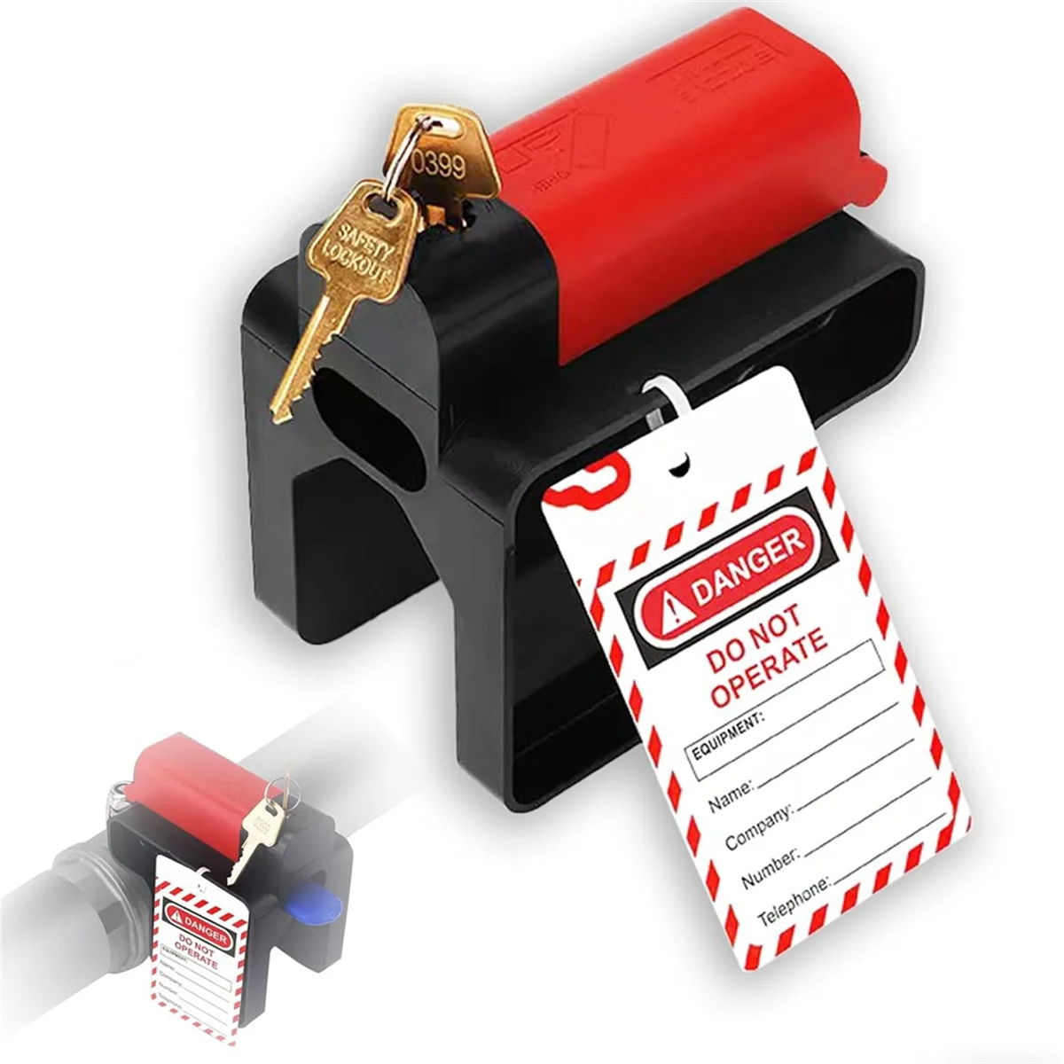 ABGV verstelbaar kogelkraanvergrendelingsapparaat - - Compatibel industrieel veiligheidsslot voor 1/4 inch - 2-1/2 inch kleppen