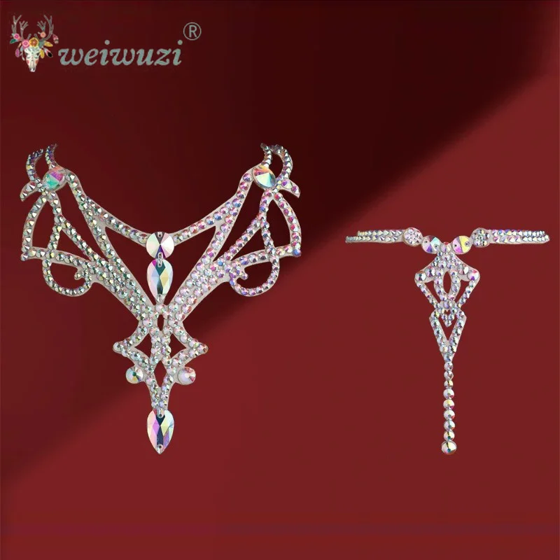 Customized Modern Dance Back Pendant Necklace Versatile Latin Belly Dance Super Flash Colorful Handmade Jewelry Accessories