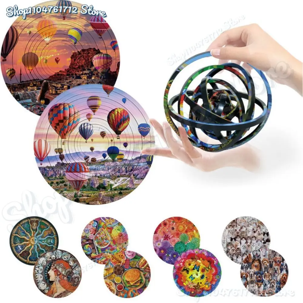 

360° Rotating 3D Rotating Puzzle Cat DIY Spinners Ball Jigsaw Building Block Creative Double Sided Rotating Ball Gift Ornament
