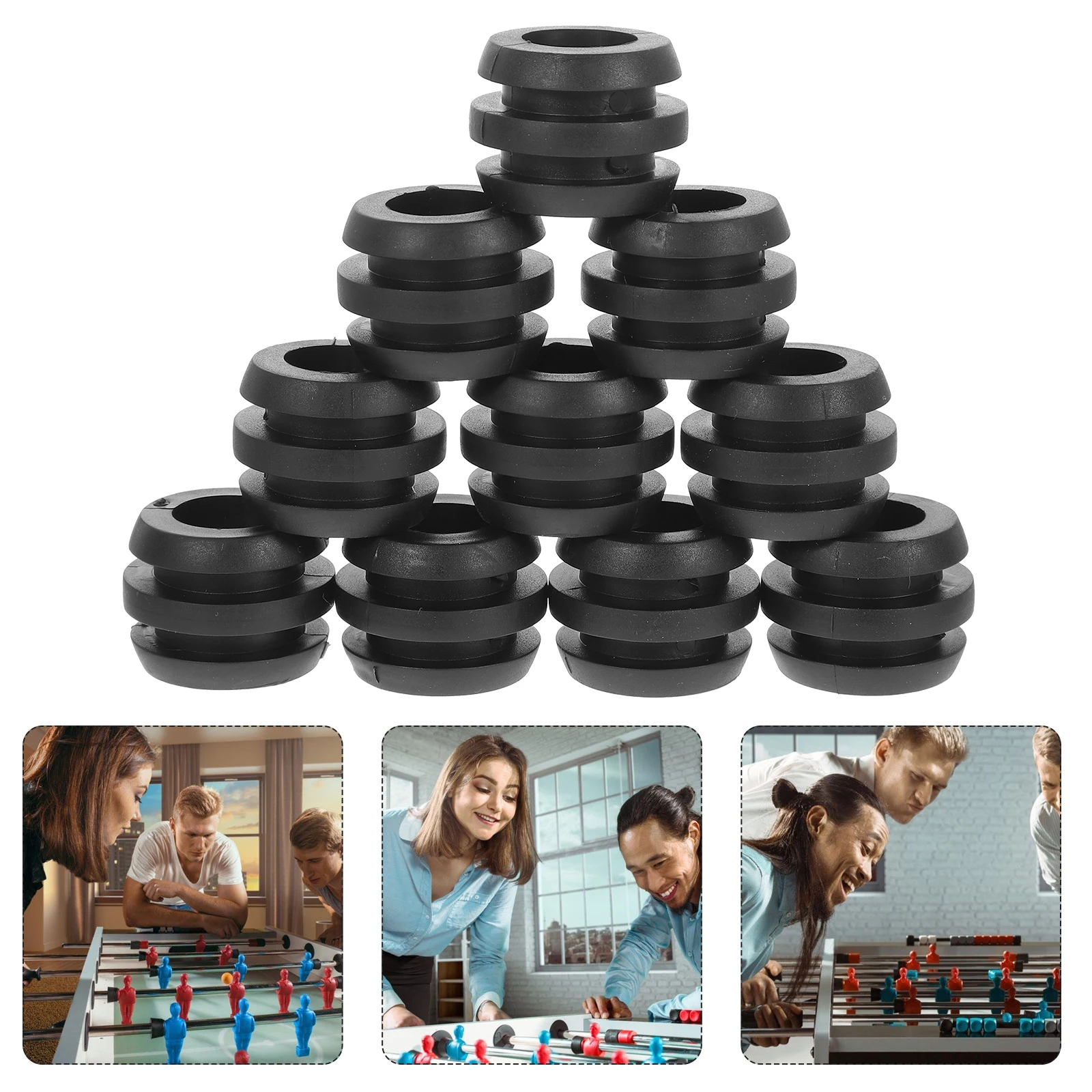 

10pcs Eco-friendly Plastic Football Machine Fittings Desk Game Parts Standard Foosball Tables Supply Beer Barrel Rubber Pass