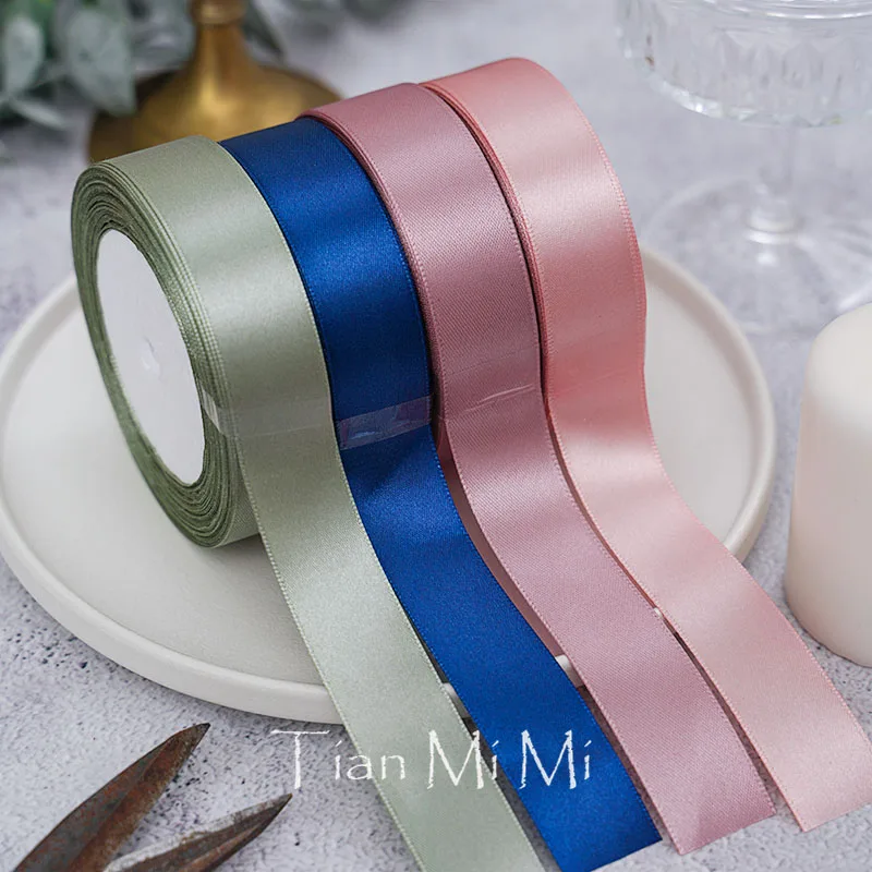 Satin Ribbon 25yards/Roll 6mm 10mm 15mm 25mm 38mm 50mm Sash Gift Wrap Bow Handmade DIY Craft Christmas Wedding Party Decoration