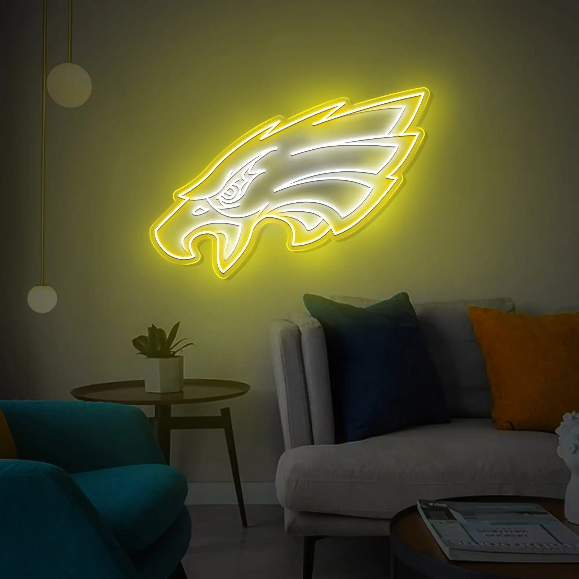 Led Eagle Neon Sign Green Neon Light Sports Dimmable Eagle sign For Bedroom Bar Man Club Dormitory Wall Decor Sport Fans Gift