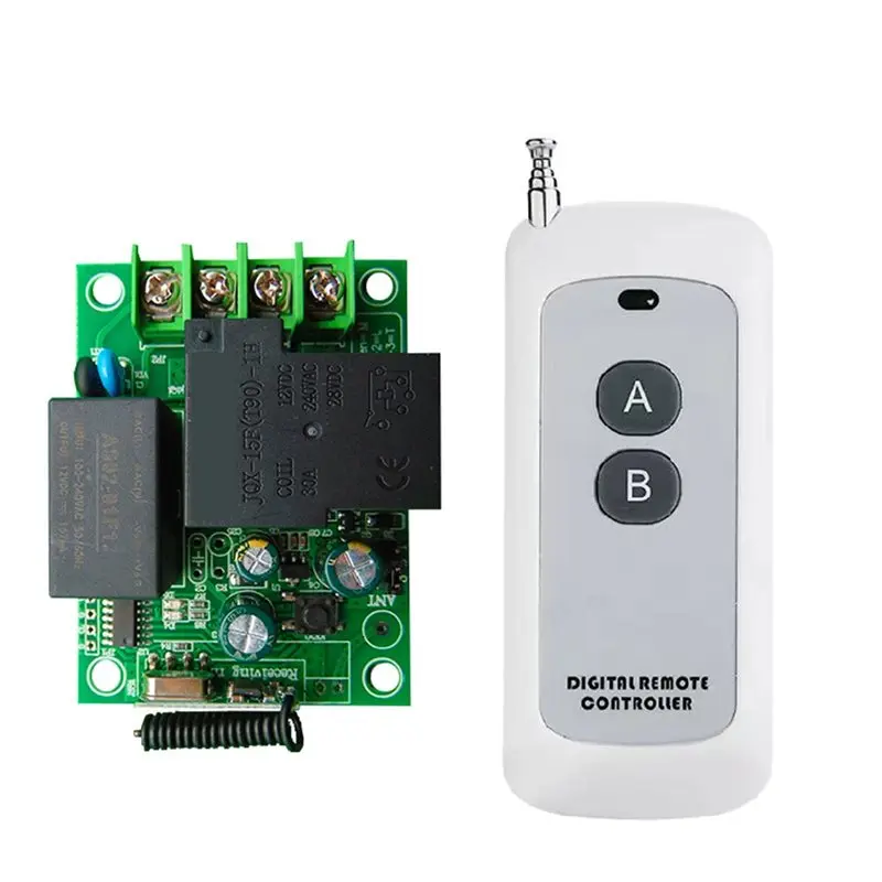 【VALUE MONEY】2X 433Mhz Universal Wireless Remote Control Switch AC220V Relay Module And 1000M Transmitter For Light/Garage