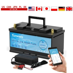 Newest 12V 100Ah 120Ah 200Ah 24V 100Ah LiFePO4 Battery Built-in Bluetooth BMS For RV Campers Golf Cart Off-Road Off-Grid Solar