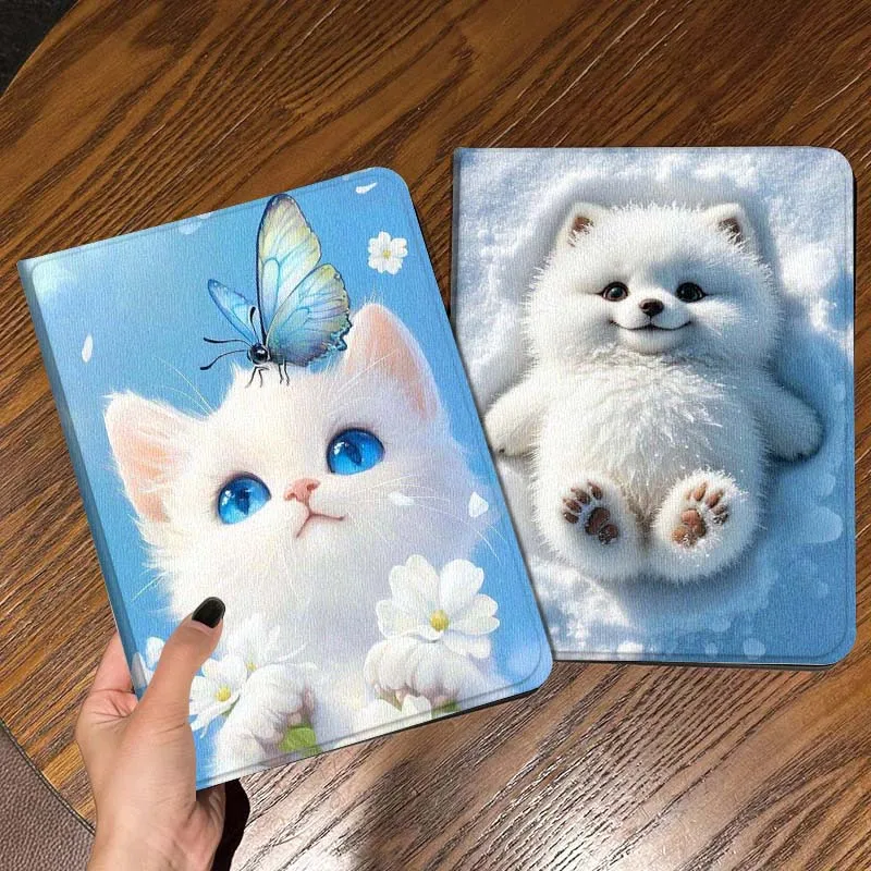 

Cute White Dog Snow For iPad Pro Air Mini 2 3 4 5 6 7 6th 7th 10th 11th 10.2 9.7 10.5 11 Foldable Tablet Case Gift