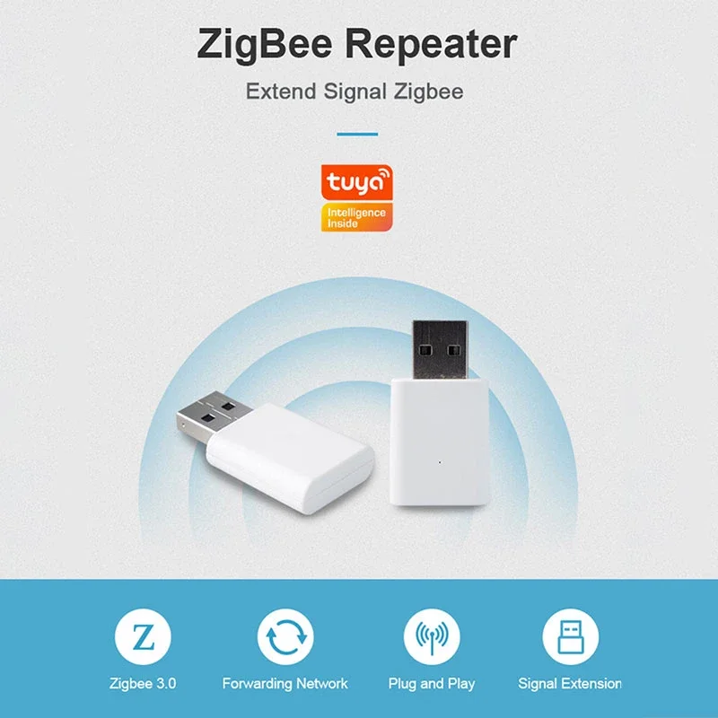 Tuya ZigBee 3.0 Повторювач сигналу USB Extender Підсилювач сигналу для Smart Life ZigBee2MQTT Gateway Hub Mesh Home Assistant Devices