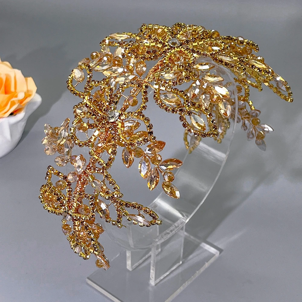 DZ087 Crystal Wedding Headband Rhinestone Women Headwear Bridal Tiara Hairbands Wedding Hair Accessories for Banquet Headpieces