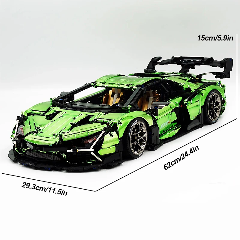 GULY 10624S MOC Technical Super Sports Car Hypercar Building Blocks Speed Vehicle Educational Bricks Toys Birthday Gift For Kids