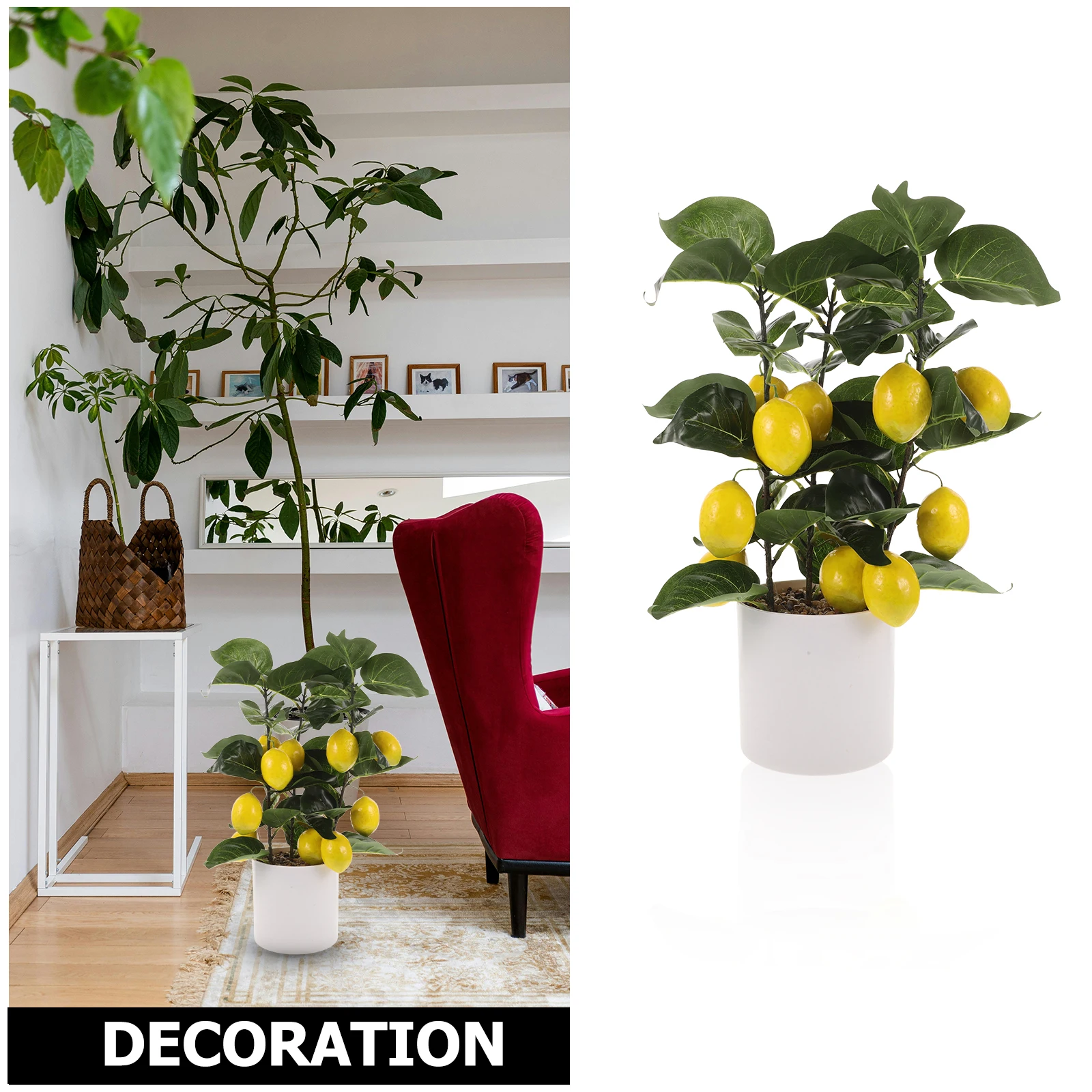 

Artificial Lemon Tree Simulated Bonsai Home Decor Plastic 225146 Fake Plant Ornament Bedroom Living Room Wedding Party