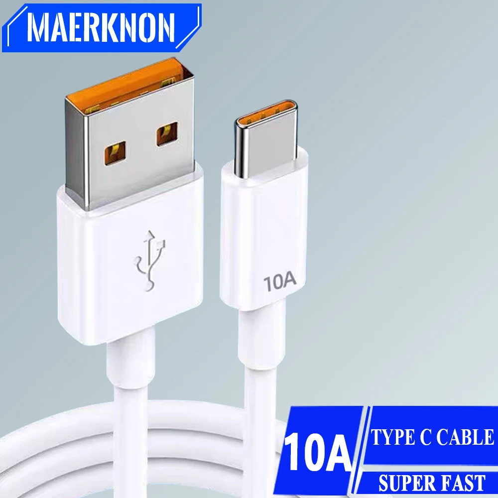 10A Type C Cable Super Fast Charging Data Cord Mobile Phone USB C Quick Charging Cord Wire Line for Xiaomi 14 Huawei Samsung S23