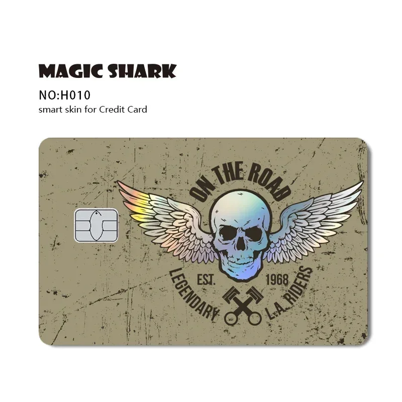 Magic Shark Skull Panda Hunter Broke Blue Eyes Dragon Laser Holographic Sticker Cover Film Skin für Credit Bank Debit Card