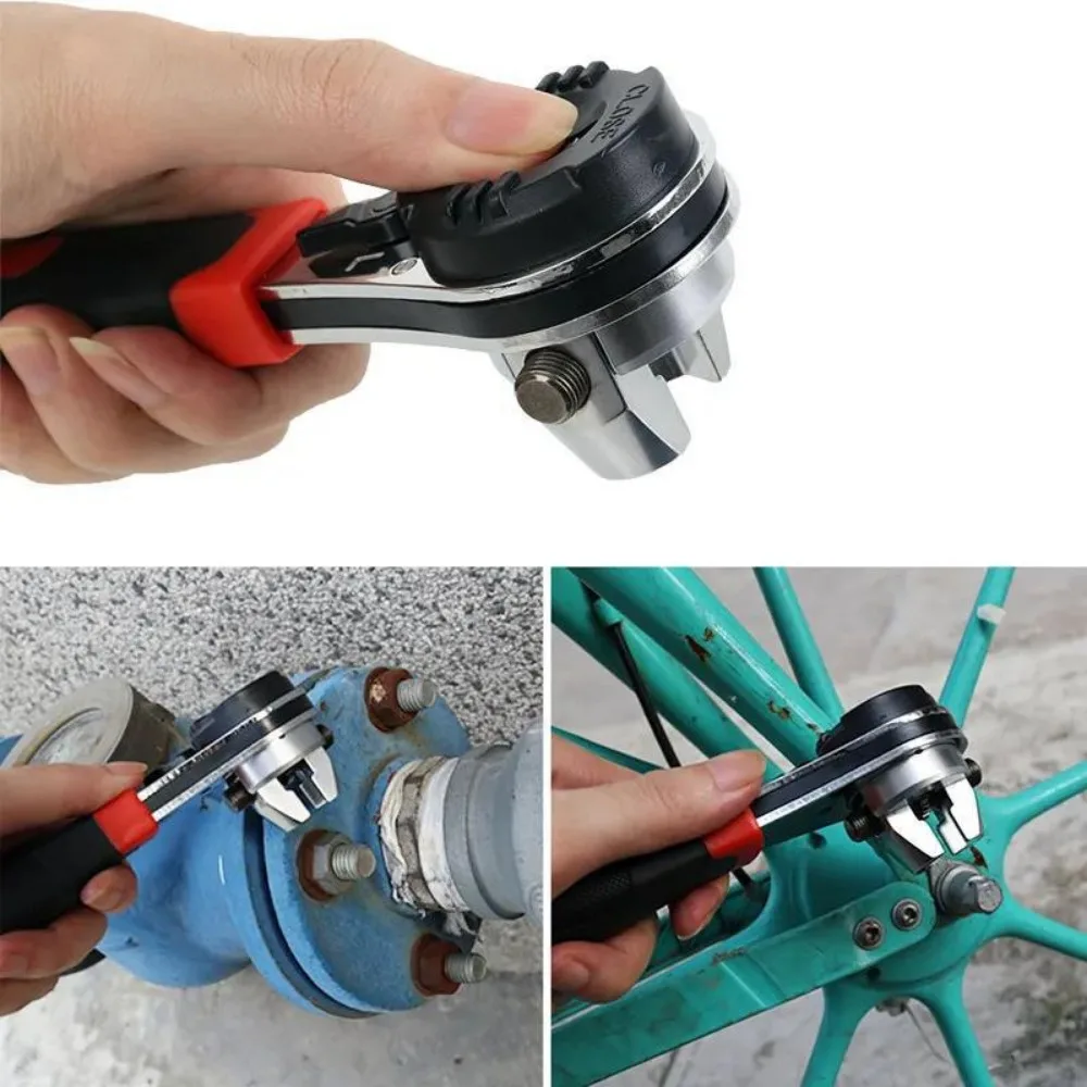 Imagem -03 - Chave de Catraca Ajustável Ferramenta Multifunções Aço Cromo Molibdênio Cabo Reto Universal 200 mm 622 mm