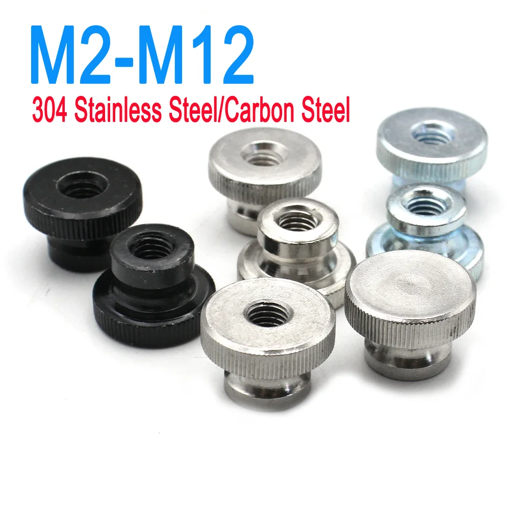 

M2-M12 304 Stainless Steel GB806 Hand Nut High Head Knurled Thumb Nut Through Hole Blind Hole Advertising Decorative Nail 1-5pcs