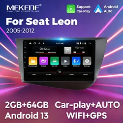 MEKEDE Carplay RDS Android Car Radio Player for Seat Leon MK2 2007 2008 2005-2012 IPS Car Screen Stereo 2 Din BT WIFI System