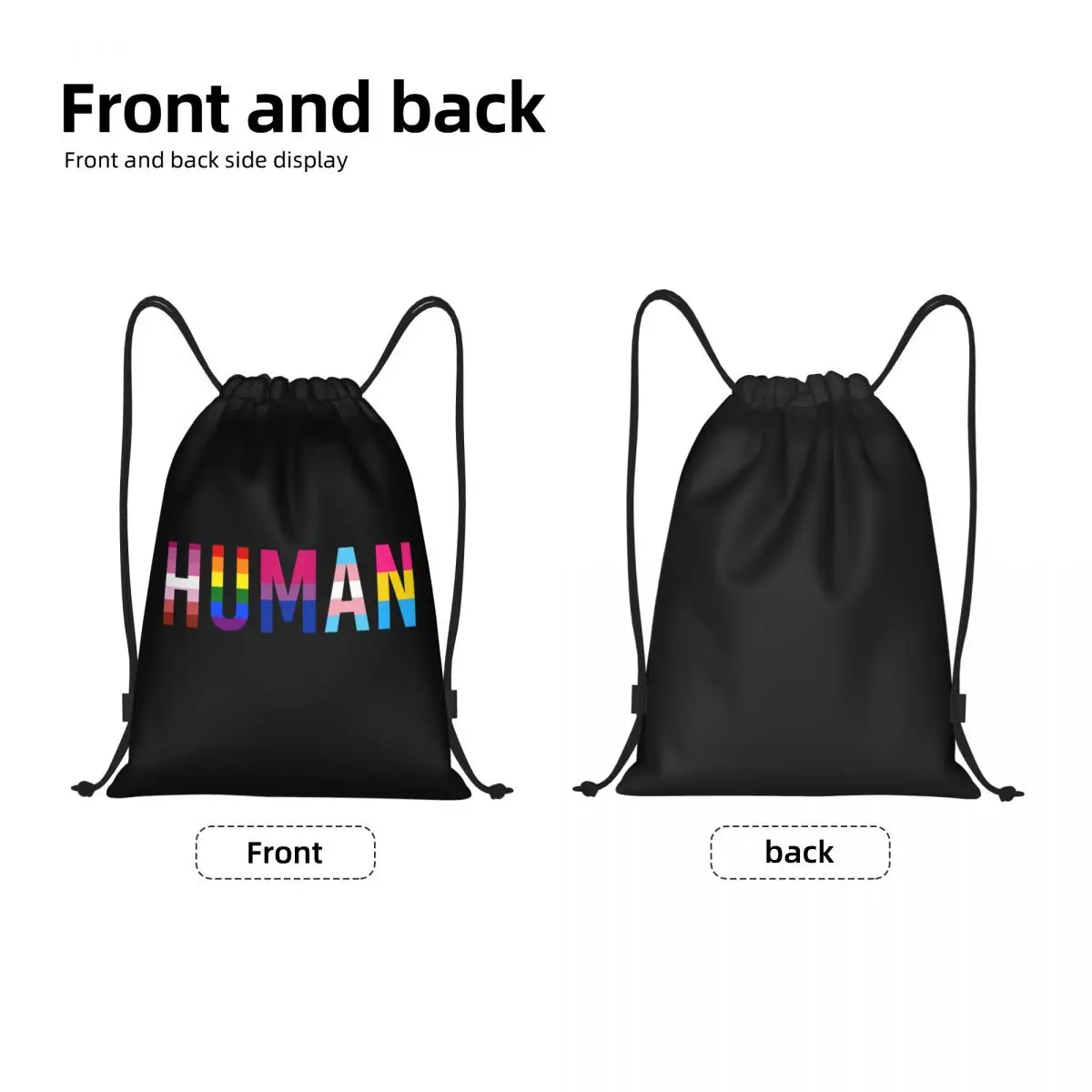 Sac à dos personnalisé arc-en-ciel pour hommes et femmes, sacs de sport légers, sac à dos Wstring, proximité humaine Lgbt, lesbienne Pride Gym